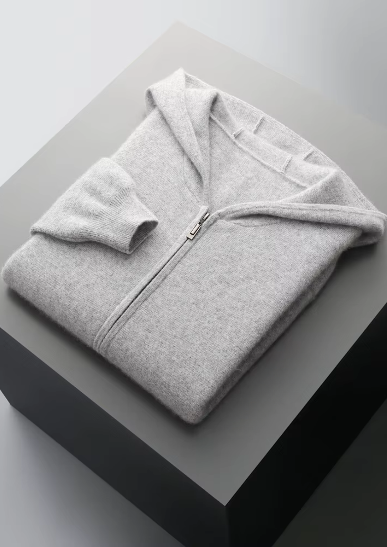 PURE EXTRA-FINE MERINO WOOL ZIPPER HOODIE