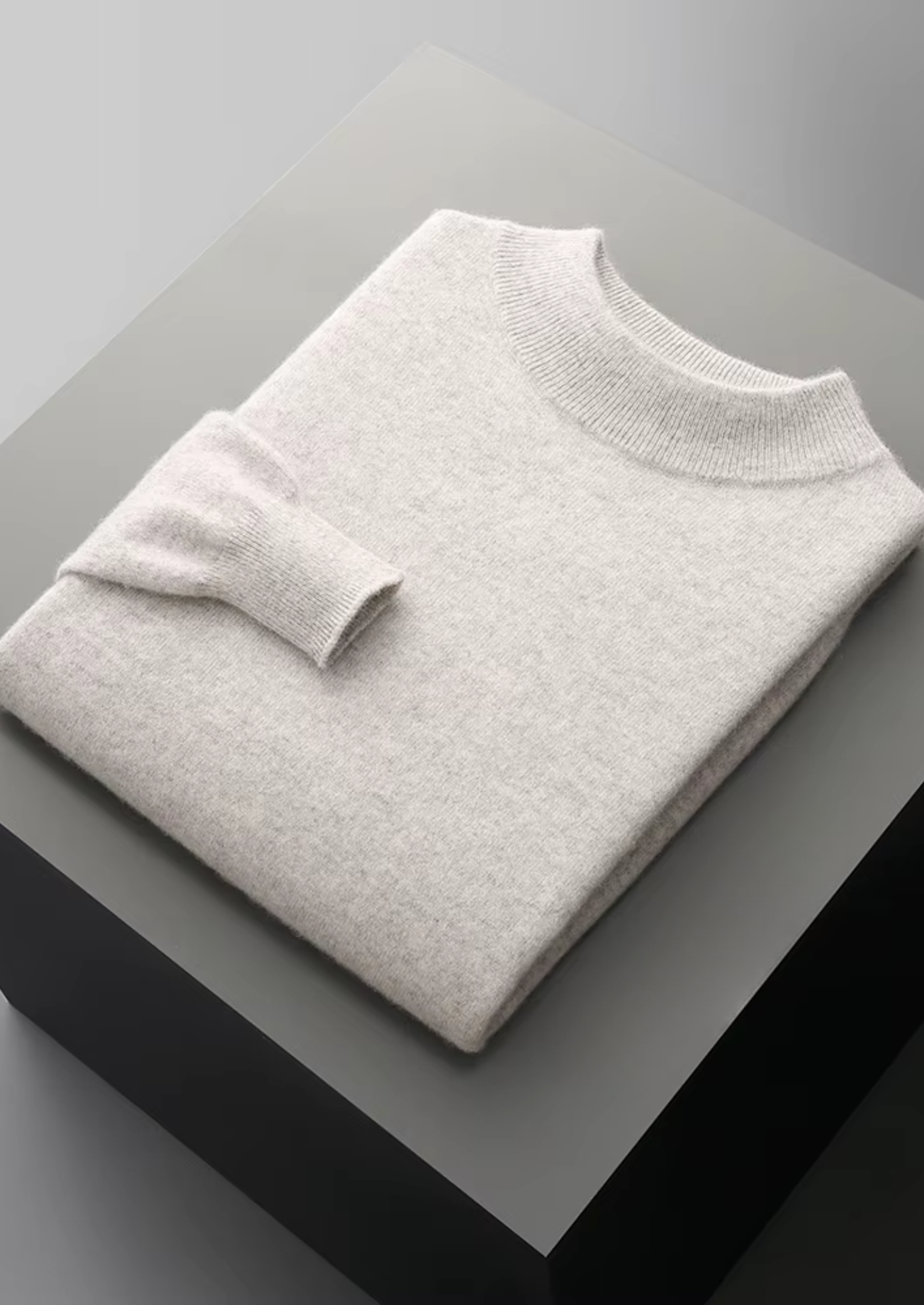 PURE EXTRA-FINE MERINO WOOL CLASSIC MOCKNECK