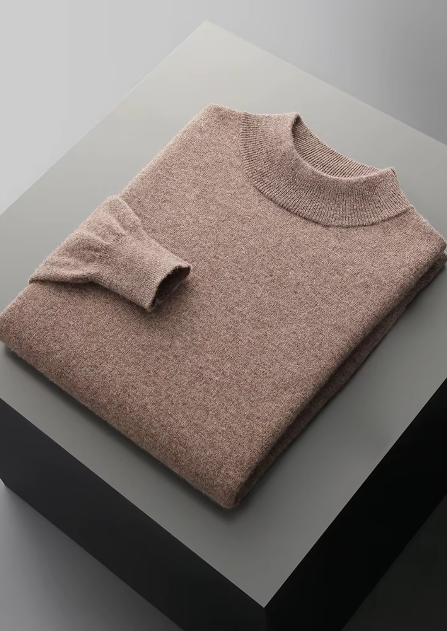 PURE EXTRA-FINE MERINO WOOL CLASSIC MOCKNECK