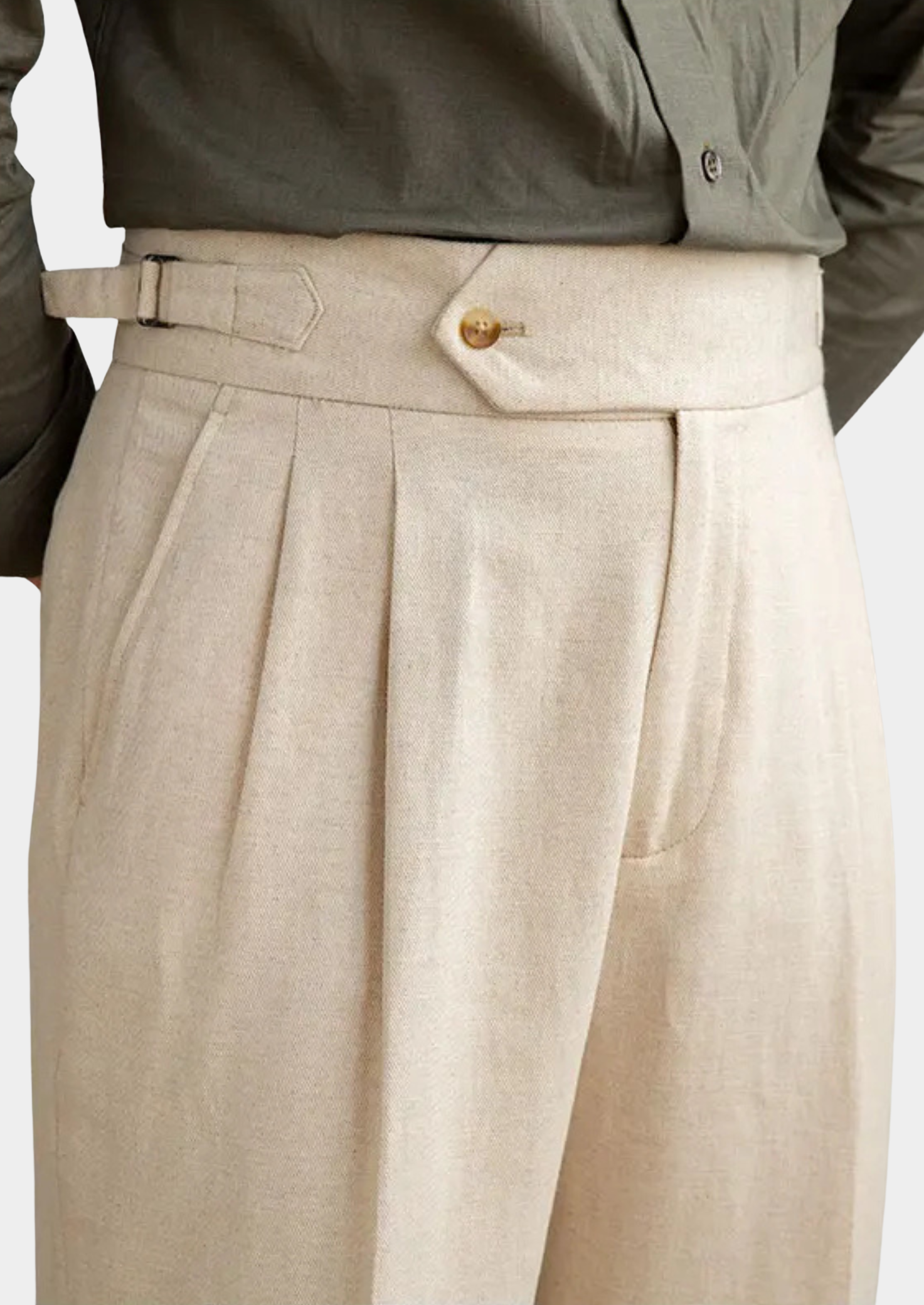 CAGLIARI PLEATED COASTAL TROUSERS - Sand