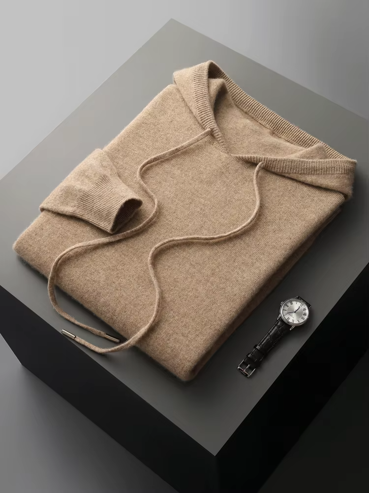 PURE EXTRA-FINE MERINO WOOL LEISURE HOODIE