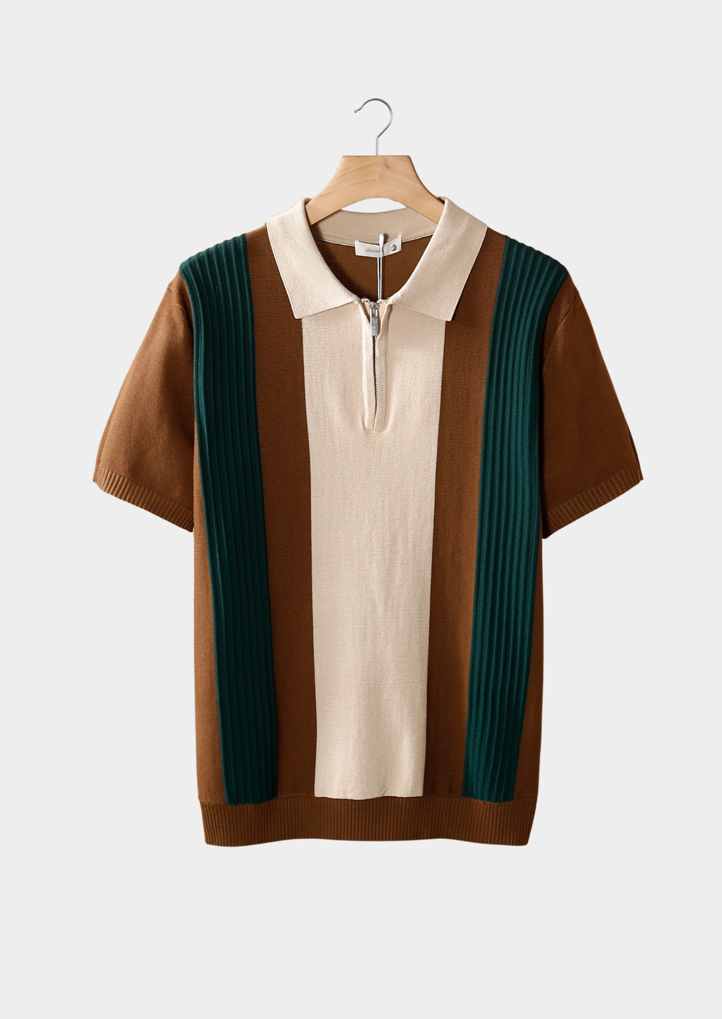 BROWN RESORT ZIPPER POLO