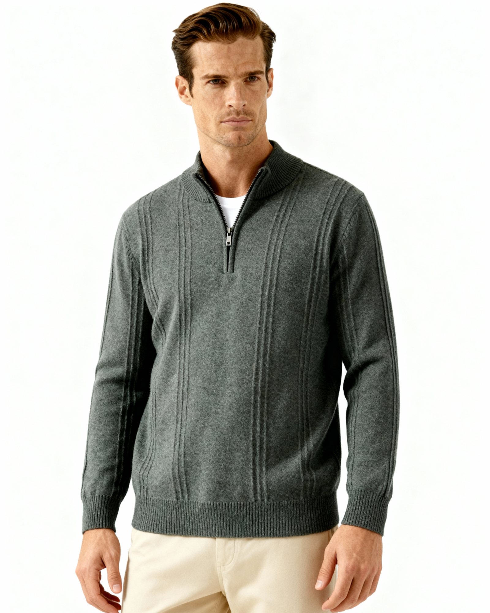 Orren Ottawa™ | Cashmere Ribbed Half Zip