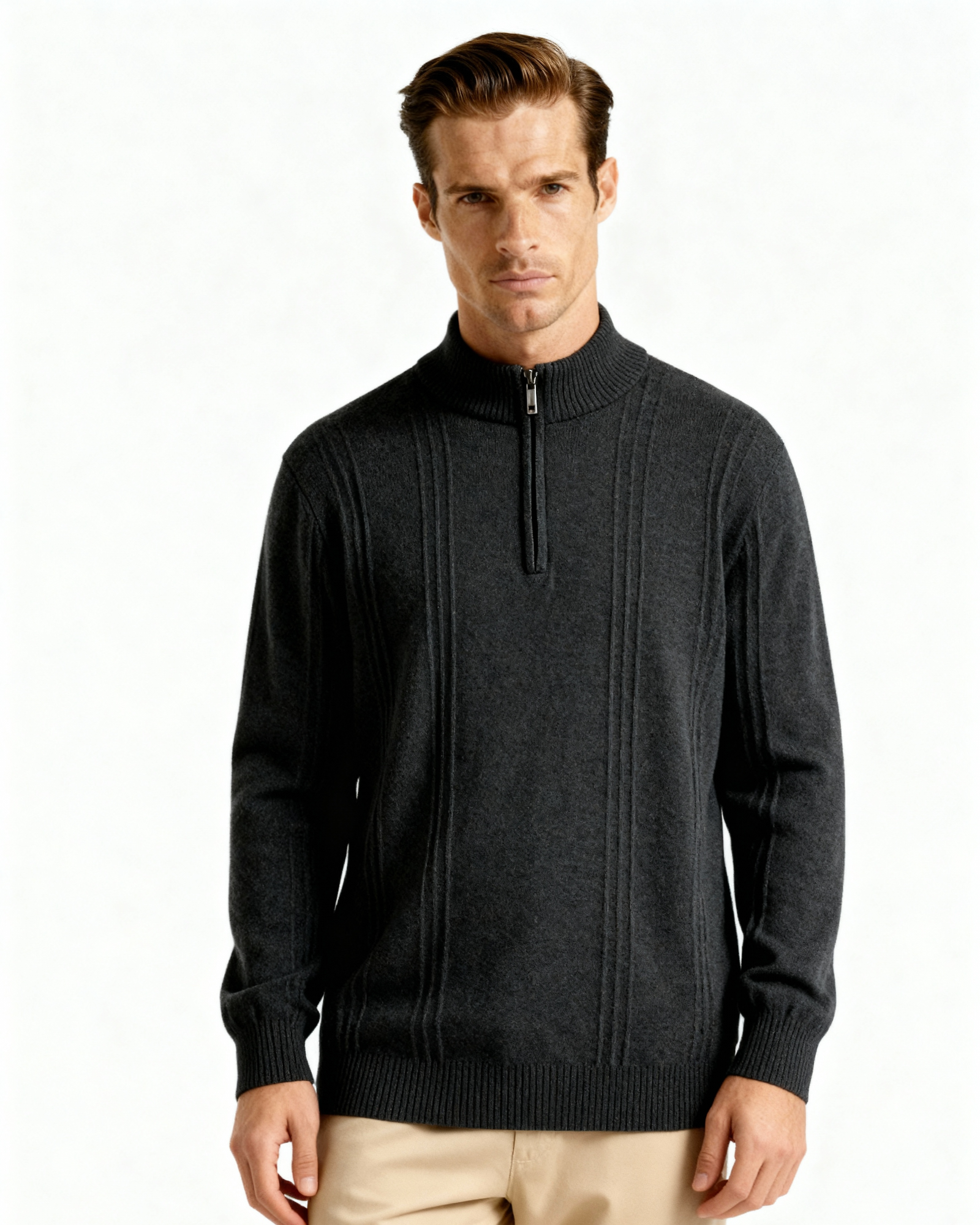 Orren Ottawa™ | Cashmere Ribbed Half Zip
