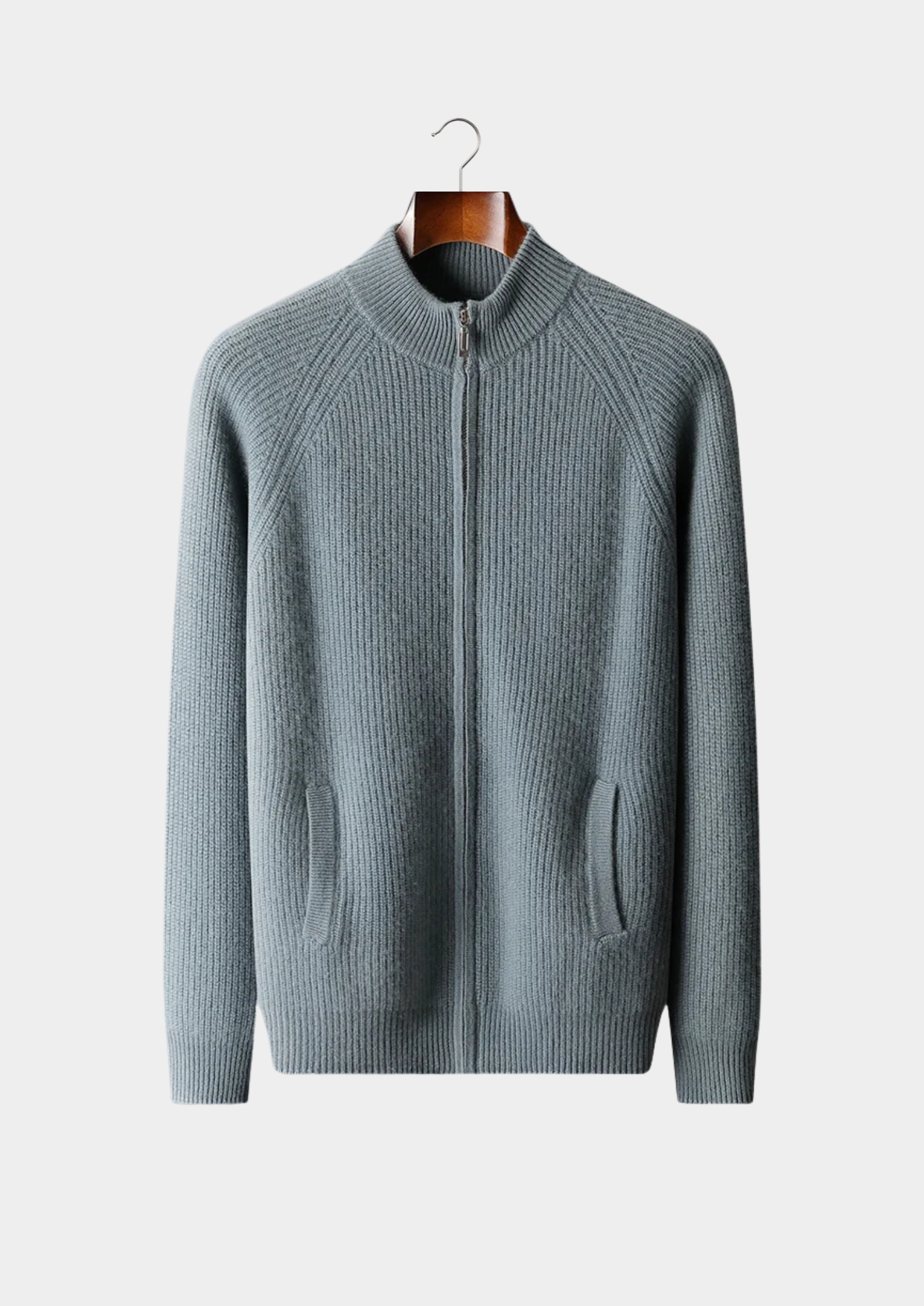 PREMIUM CASHMERE RIBBED CARDIGAN