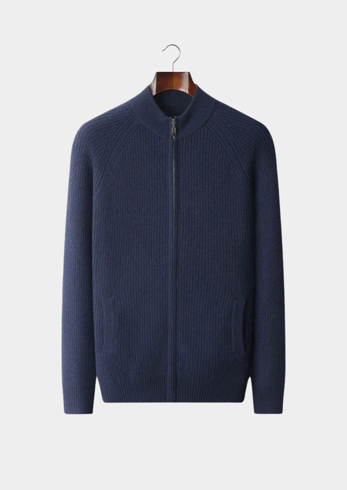 PREMIUM CASHMERE RIBBED CARDIGAN