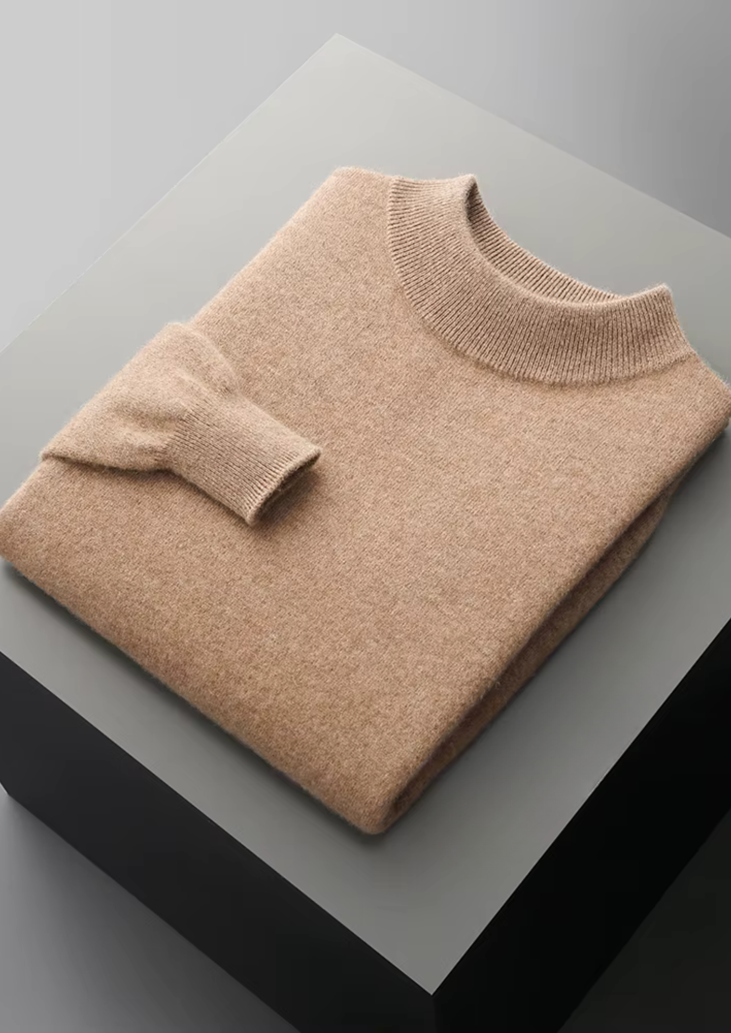 PURE EXTRA-FINE MERINO WOOL CLASSIC MOCKNECK