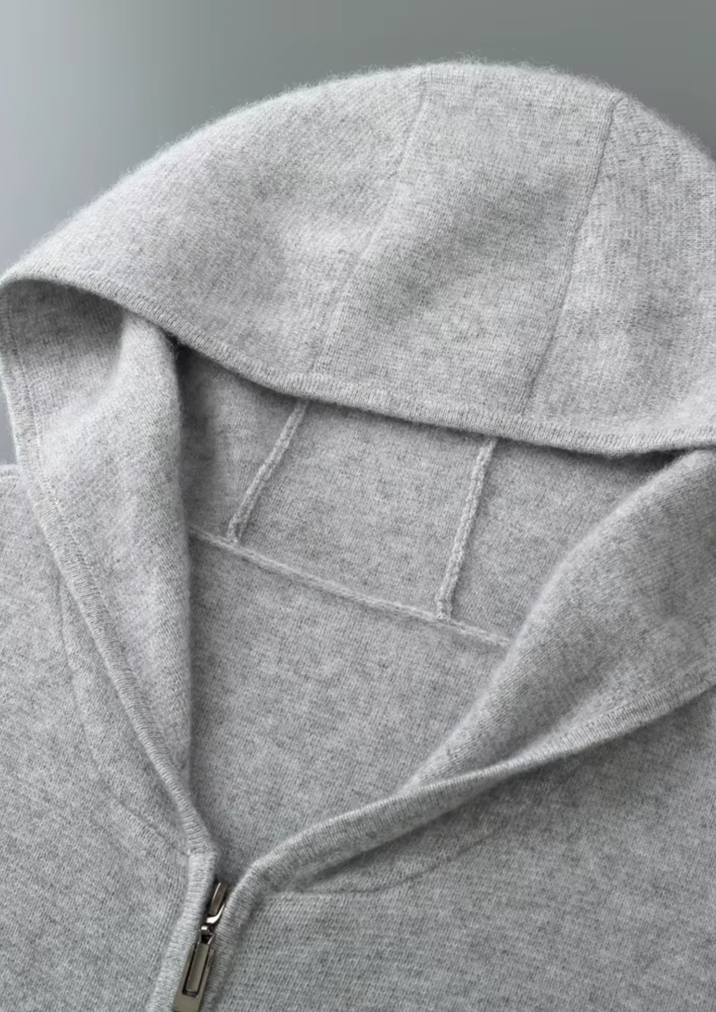 PURE EXTRA-FINE MERINO WOOL ZIPPER HOODIE