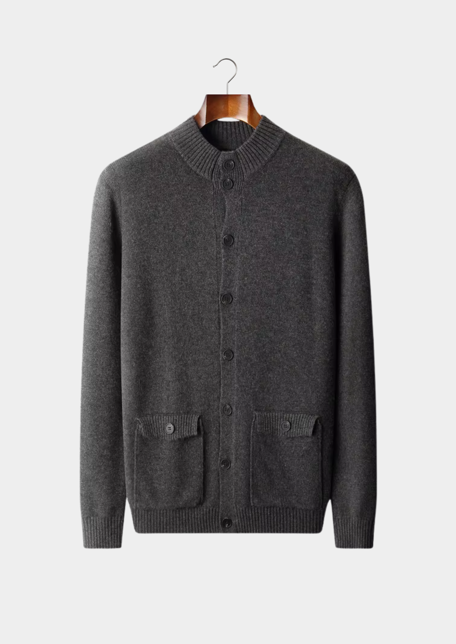 PURE EXTRA-FINE MERINO WOOL BUTTON CARDIGAN