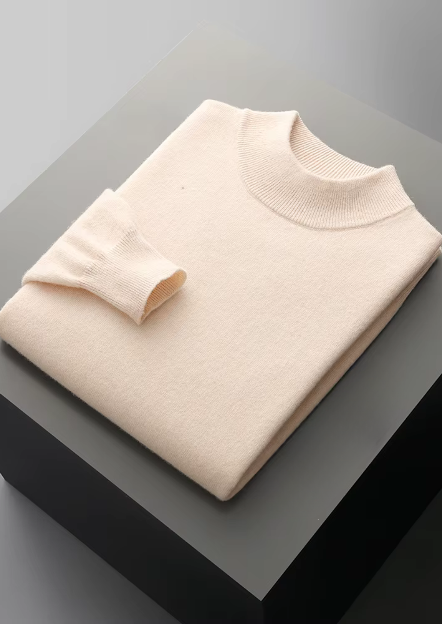 PURE EXTRA-FINE MERINO WOOL CLASSIC MOCKNECK