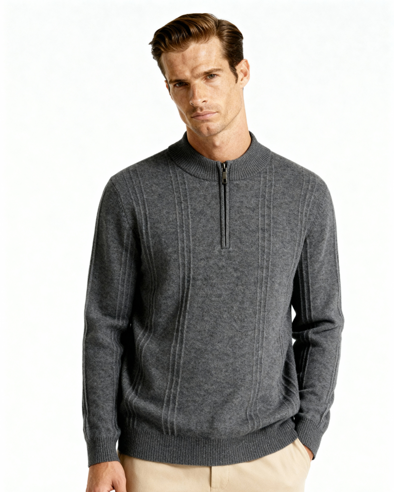 Orren Ottawa™ | Cashmere Ribbed Half Zip